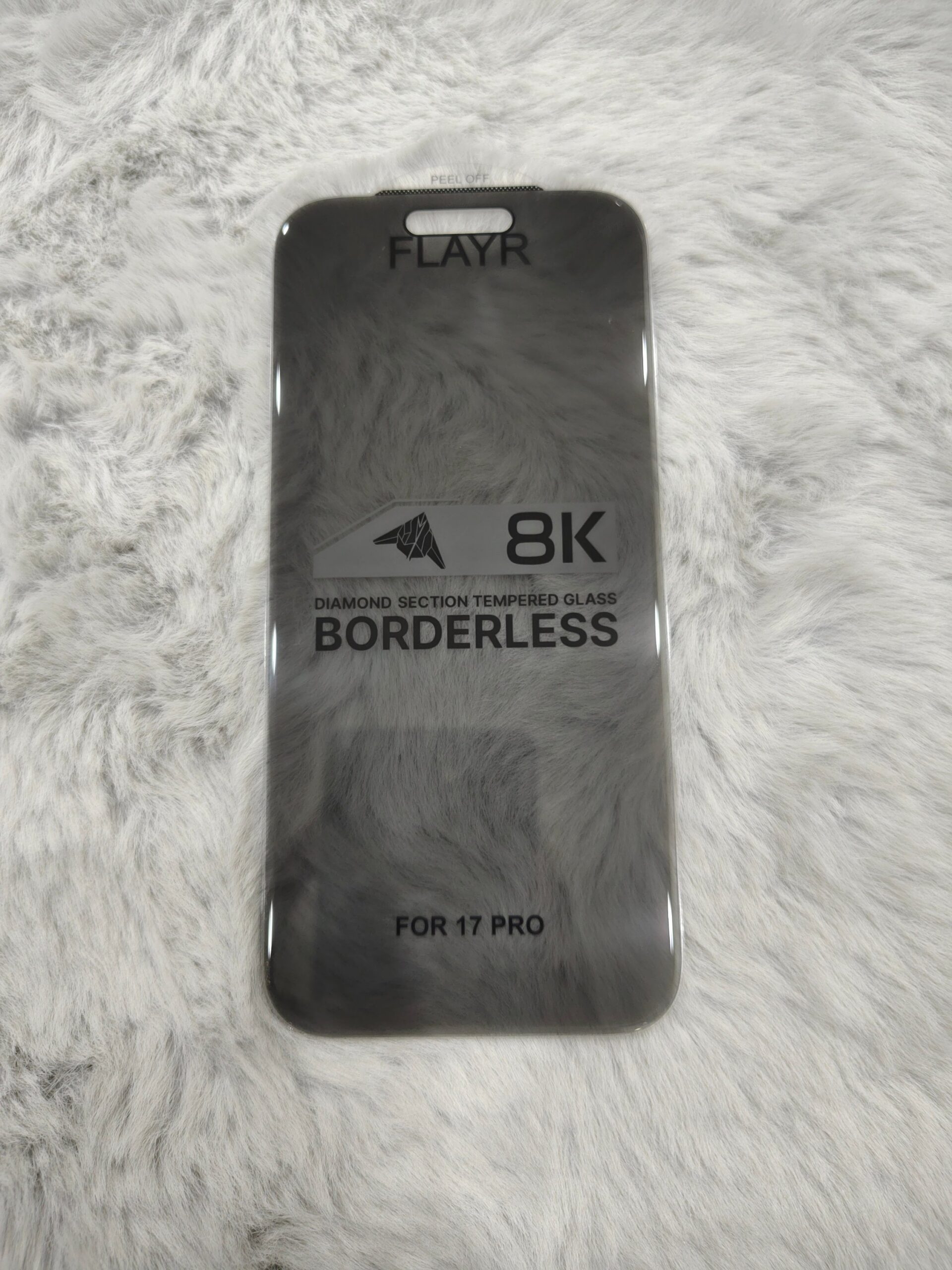 2026/08/1091-1-scaled.jpg FLAYR 8K Diamond Section Borderless Tempered Glass for iPhone 17 Pro - Image 1