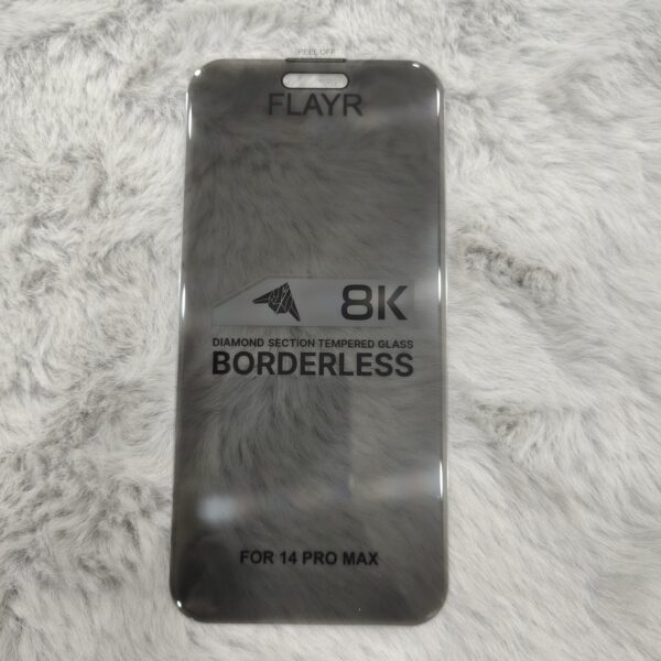 FLAYR 8K Borderless Diamond Section Tempered Glass for iPhone 14 Pro Max