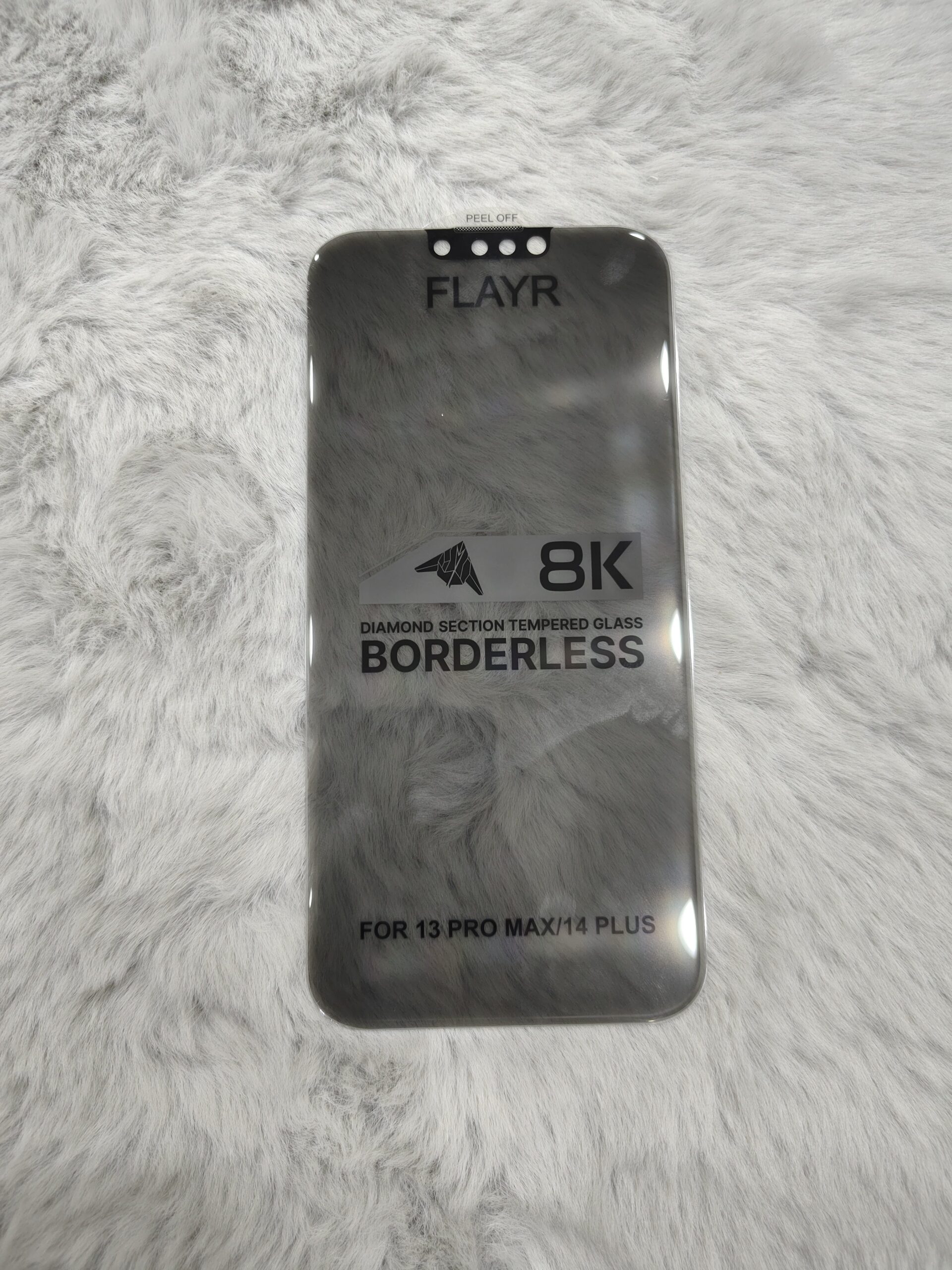 2026/08/1121-scaled.jpg Flayr 8K Borderless Diamond Section Tempered Glass for iPhone 13 Pro Max / 14 Plus - Image 1
