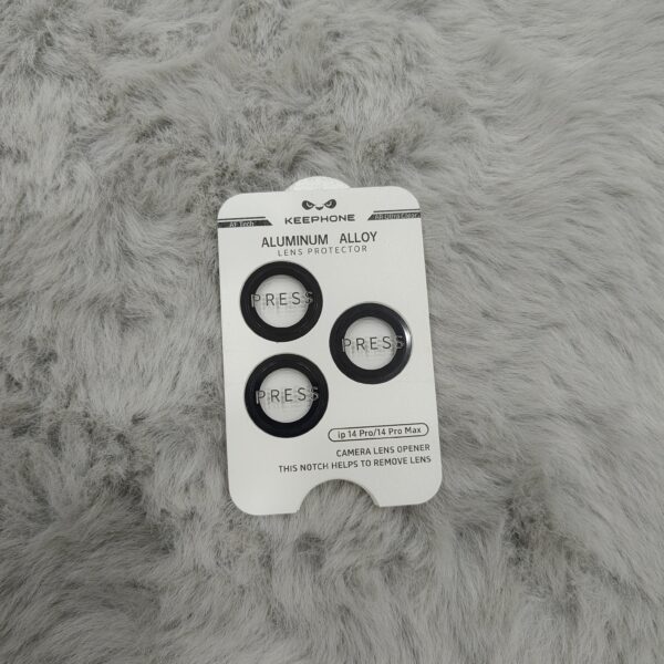 KEEPHONE Aluminum Alloy Camera Lens Protector designed for the iPhone 14 Pro and iPhone 14 Pro Max.