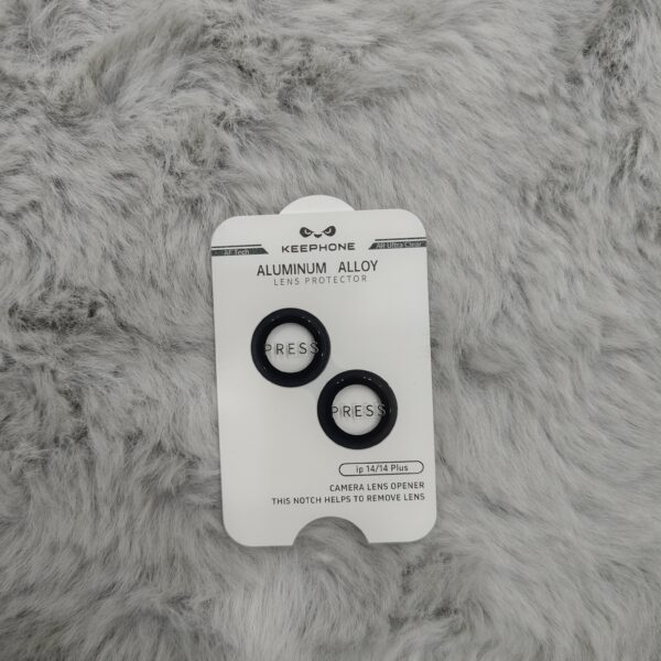 Keephone Aluminum Alloy Camera Lens Protector, specifically designed for the iPhone 14 & 14 Plus