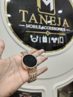 Luxury Round Smartwatch – Rose Gold with Crystal Bezel & Metal Strap ⌚✨ - Image 2