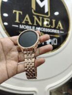 Luxury Round Smartwatch – Rose Gold with Crystal Bezel & Metal Strap ⌚✨ - Image 3