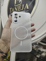 frosted matte semi-transparent mobile back cover with a built-in magnetic ring layout, custom-tailored for the Samsung Galaxy A27 5G.