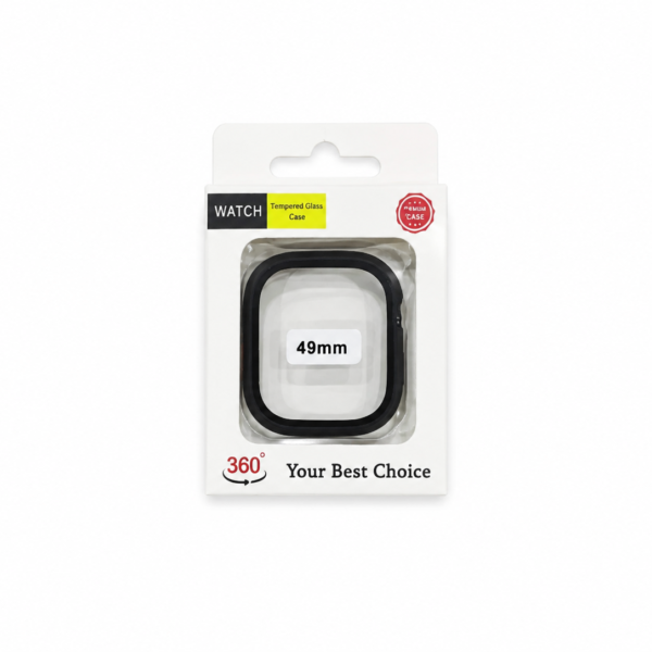 360° Full Coverage Smartwatch Protective Bumper Case with Built-in Tempered Glass Screen Protector,