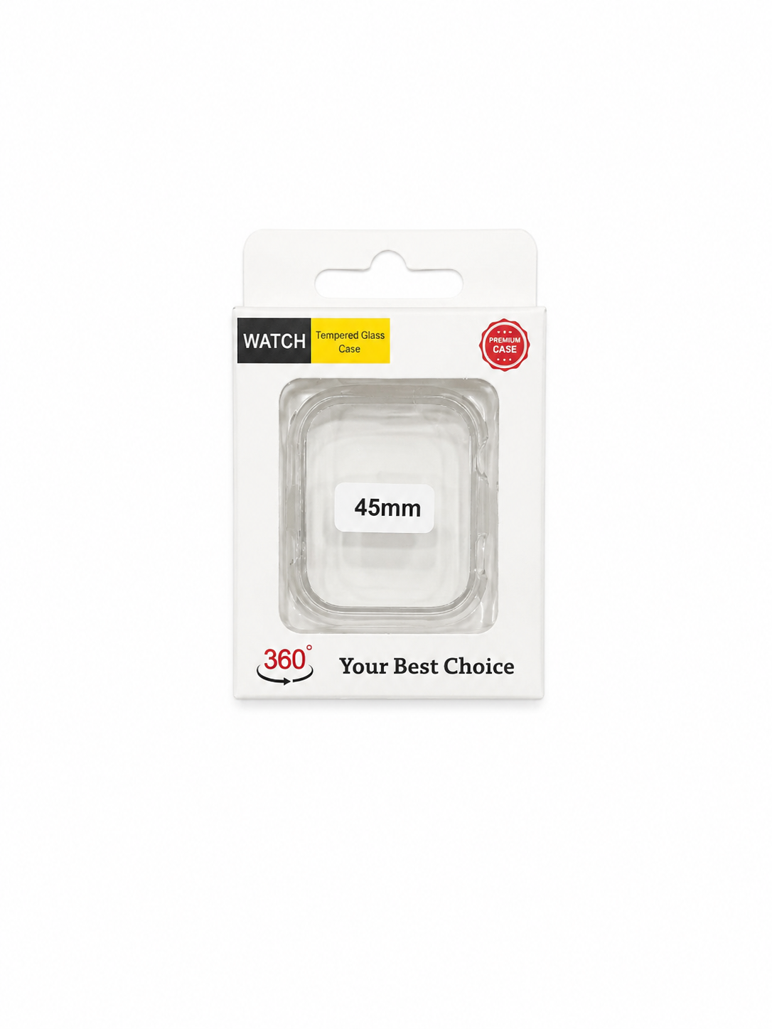 2026/08/681.png 45mm Transparent Tempered Glass Smartwatch Case designed for full 360-degree protection. - Image 1
