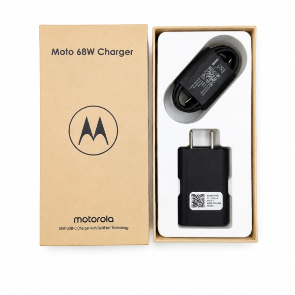 Motorola TurboPower 68W USB-C Charger with GaNFast Technology.