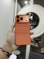 Orange Carbon Fiber Texture Premium Phone Cover