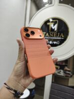Orange Carbon Fiber Texture Premium Phone Cover - Image 2
