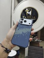 Blue Glitter Pixel Pattern Premium Phone Case - Image 2