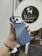 Blue Glitter Pixel Pattern Premium Phone Case - Image 3