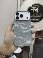 Grey Wave Pattern Printed Soft TPU Mobile Cover