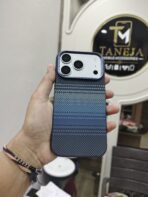 Blue Carbon Fiber Checkered Pattern Mobile Cover