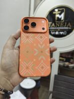 Orange Geometric Printed Soft TPU Mobile Cover