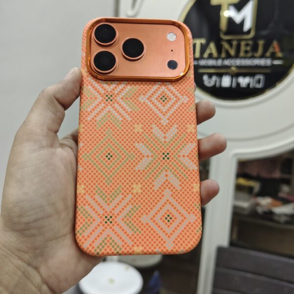 Orange Geometric Printed Soft TPU Mobile Cover