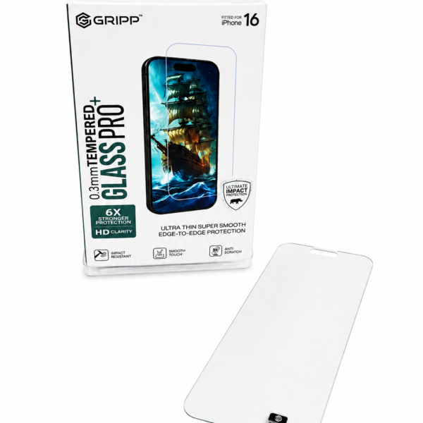 GRIPP 0.3mm Tempered Glass Pro Screen Protector for iPhone 16