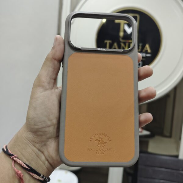 Santa Barbara Polo & Racquet Club Premium Leather Finish Phone Case – Tan