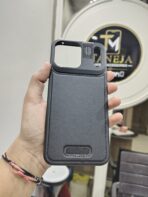 Premium Black Leather Wallet Phone Case with Camera Protection