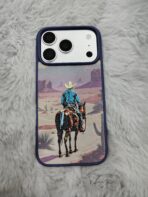Vintage Western Cowboy Embroidered iPhone Case.