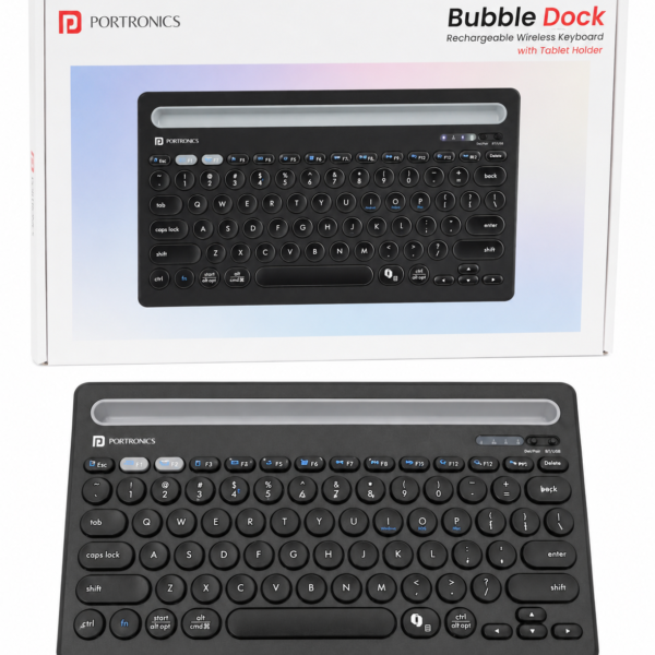 Portronics Bubble Dock Rechargeable Wireless Keyboard with Tablet Holder