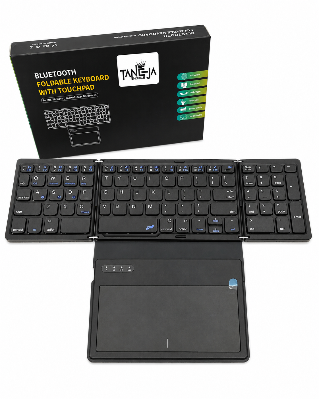 2026/09/1305.png Taneja Mobile Bluetooth Foldable Keyboard with Touchpad - Image 1