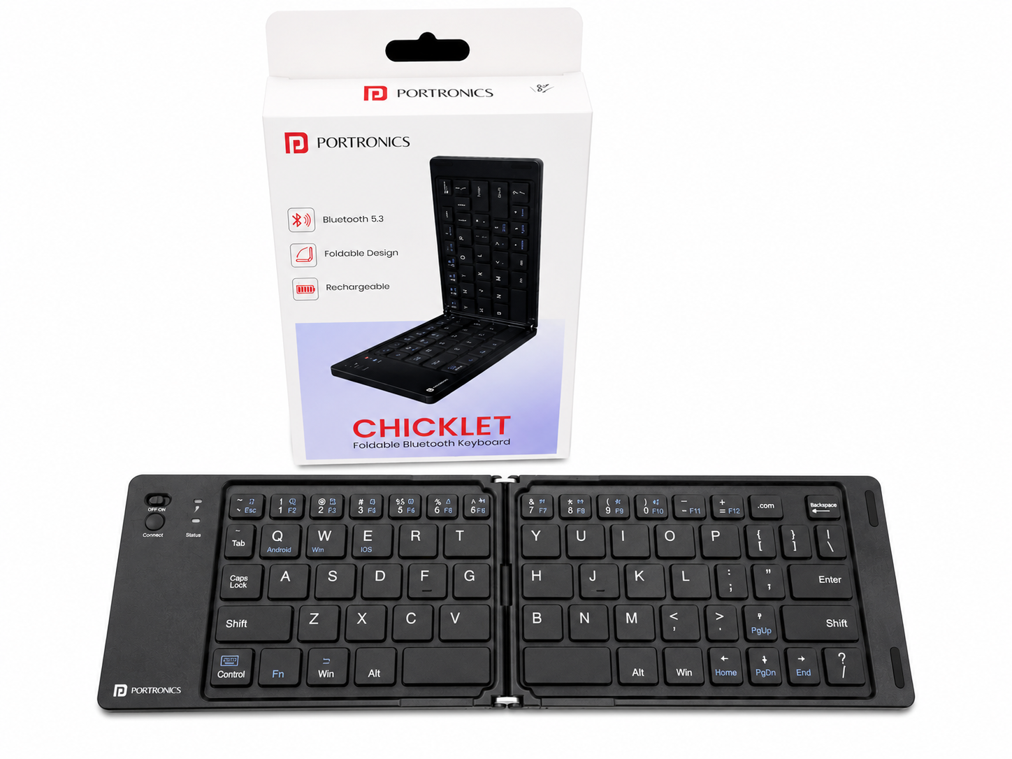 2026/09/1313.png Portronics Chicklet Foldable Bluetooth Keyboard - Image 1