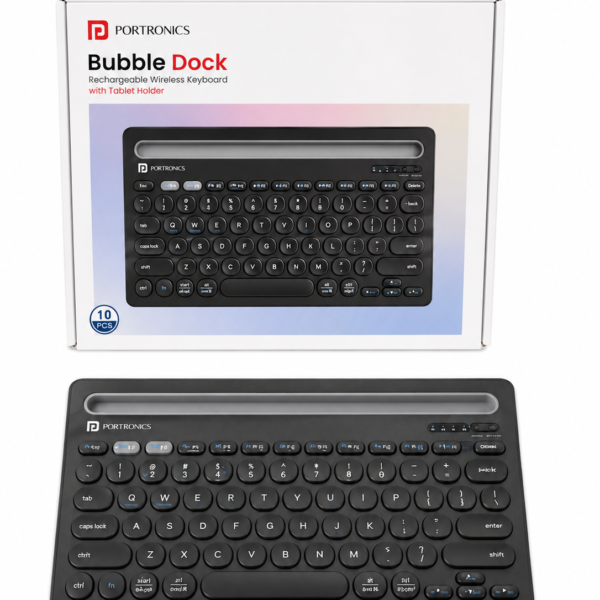 Portronics Bubble Dock Rechargeable Wireless Keyboard with Tablet Holder
