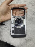 Vintage Camera Lens Style Phone Case – Black & Silver - Image 3
