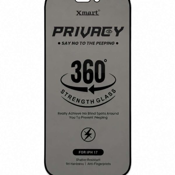Xmart 360° Privacy Tempered Glass for iPhone 17