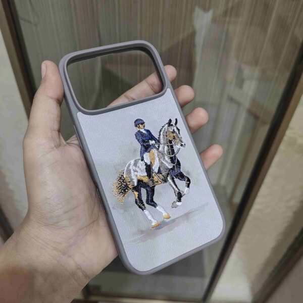 Equestrian Horse Embroidery Printed Phone Case