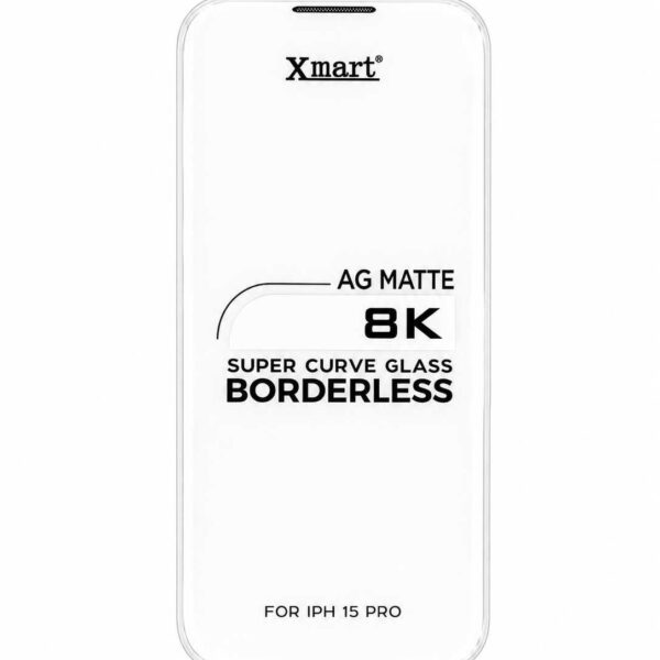 Xmart 8K AG Matte Super Curve Borderless Screen Protector made for the iPhone 15 Pro