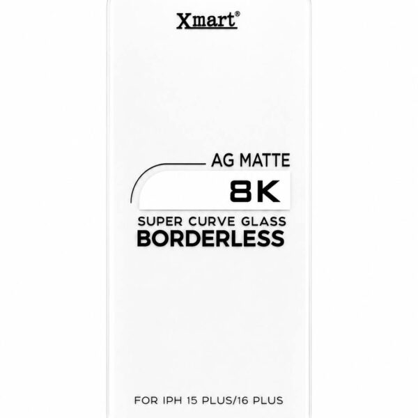 Xmart AG Matte 8K Borderless Super Curve Glass – iPhone 15 Plus / 16 Plus