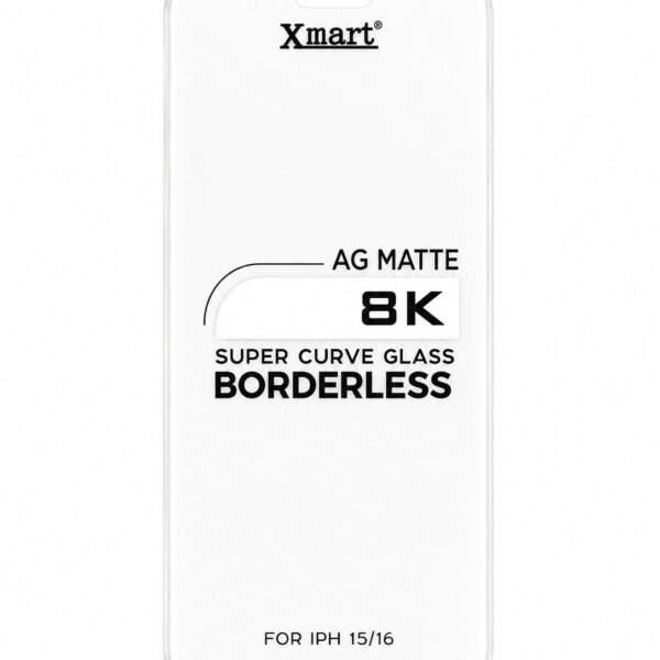 Xmart AG Matte 8K Borderless Super Curve Glass – iPhone 15/16