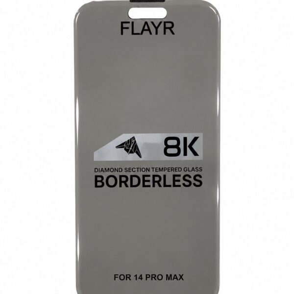 FLAYR 8K Diamond Section Borderless Tempered Glass Screen Protector for iPhone 14 Pro Max