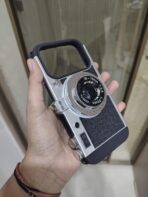 Vintage Camera Lens Style Phone Case – Black & Silver - Image 3