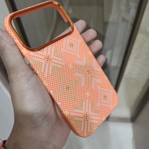 Orange Geometric Printed Soft TPU Mobile Cover