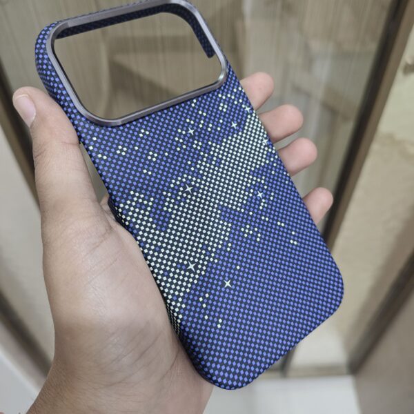 Blue Glitter Pixel Pattern Premium Phone Case