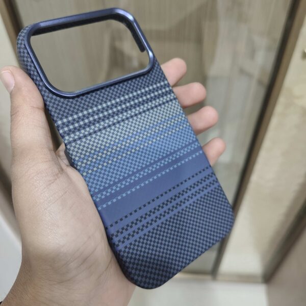 Blue Carbon Fiber Checkered Pattern Mobile Cover