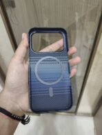 Blue Carbon Fiber Checkered Pattern Mobile Cover - Image 3