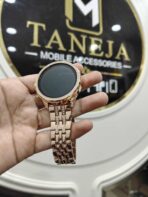 Luxury Round Smartwatch – Rose Gold with Crystal Bezel & Metal Strap ⌚✨ - Image 2