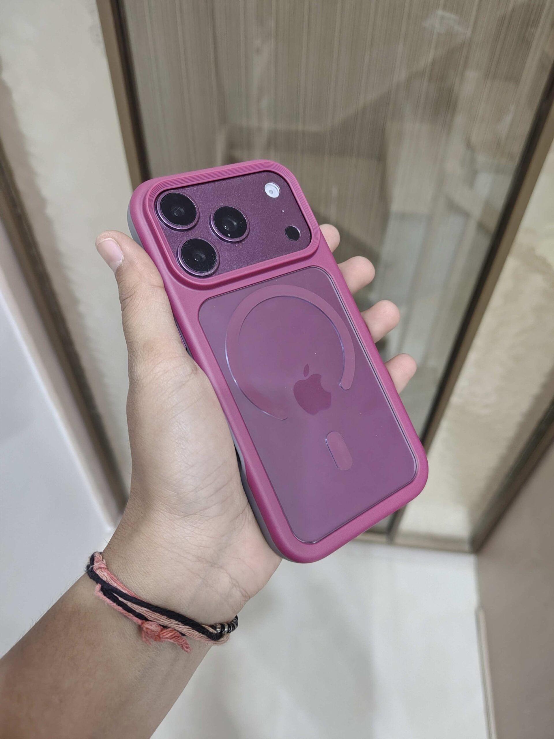 2026/09/2339-scaled.jpg Plum / Cherry Red Translucent Matte Shockproof Phone Case with MagSafe. - Image 1