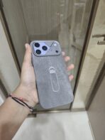 Premium Mecha Denim Texture Phone Case featuring a retractable metal kickstand and mechanical camera module styling. - Image 2