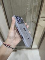 Premium Mecha Denim Texture Phone Case featuring a retractable metal kickstand and mechanical camera module styling. - Image 3