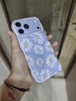 transparent daisy floral print phone case.