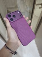 dbrand Grip Case paired with a textured magenta/purple carbon fiber checkerboard skin