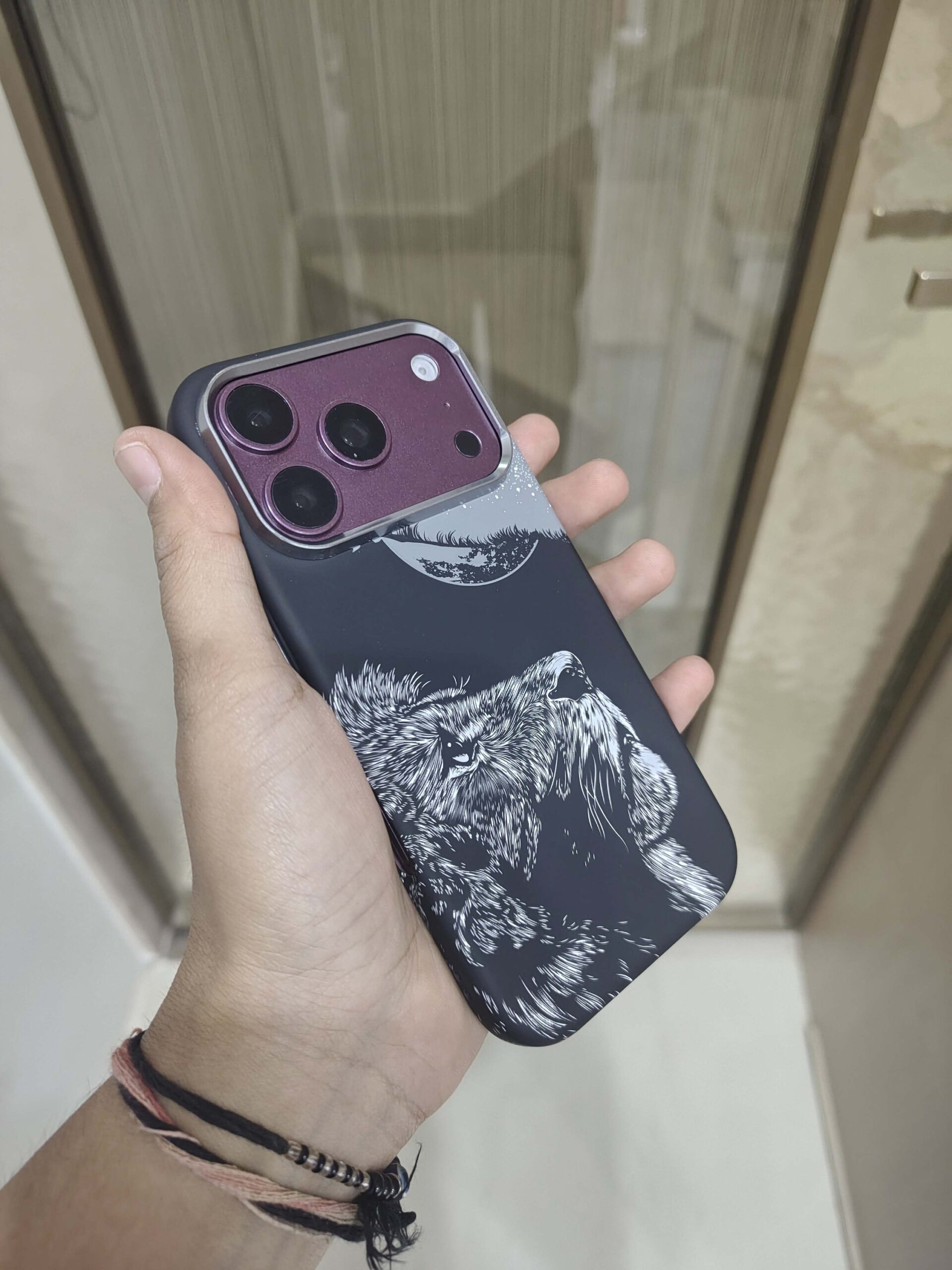 2026/09/2850-scaled.jpg "Lion Looking Sky" Embossed Phone Case - Image 1