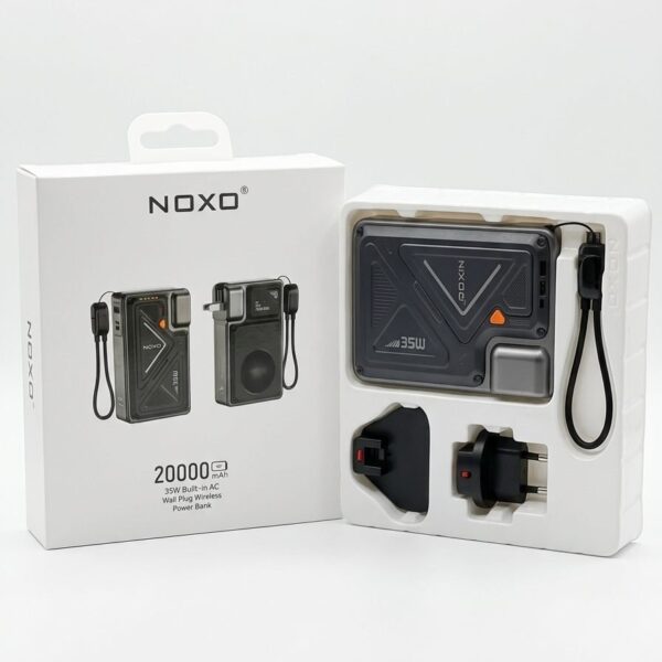NOXO PN-8 20000mAh 35W Built-in AC Wall Plug Wireless Power Bank.