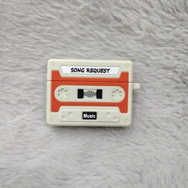 Retro Cassette Tape Silicone Cover designed for Apple AirPods cases