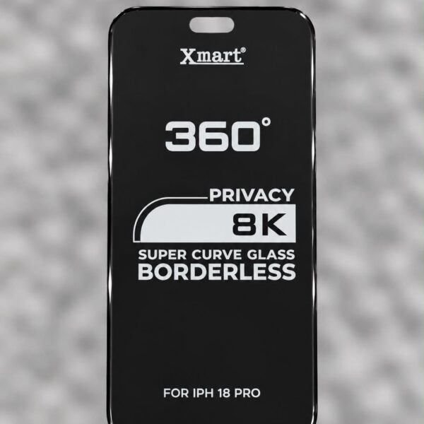 Xmart 8K Super Curve 360° Privacy Borderless Tempered Glass Screen Protector.