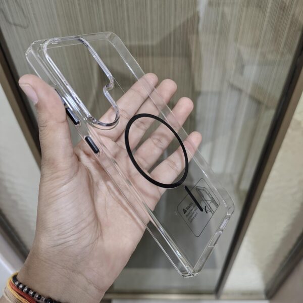 Transparent MagSafe Magnetic Clear Case designed for a smartphone